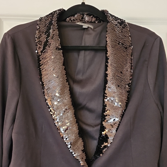 Adrianna Papell Black Sequin-Trimmed Blazer - Picture 3 of 5